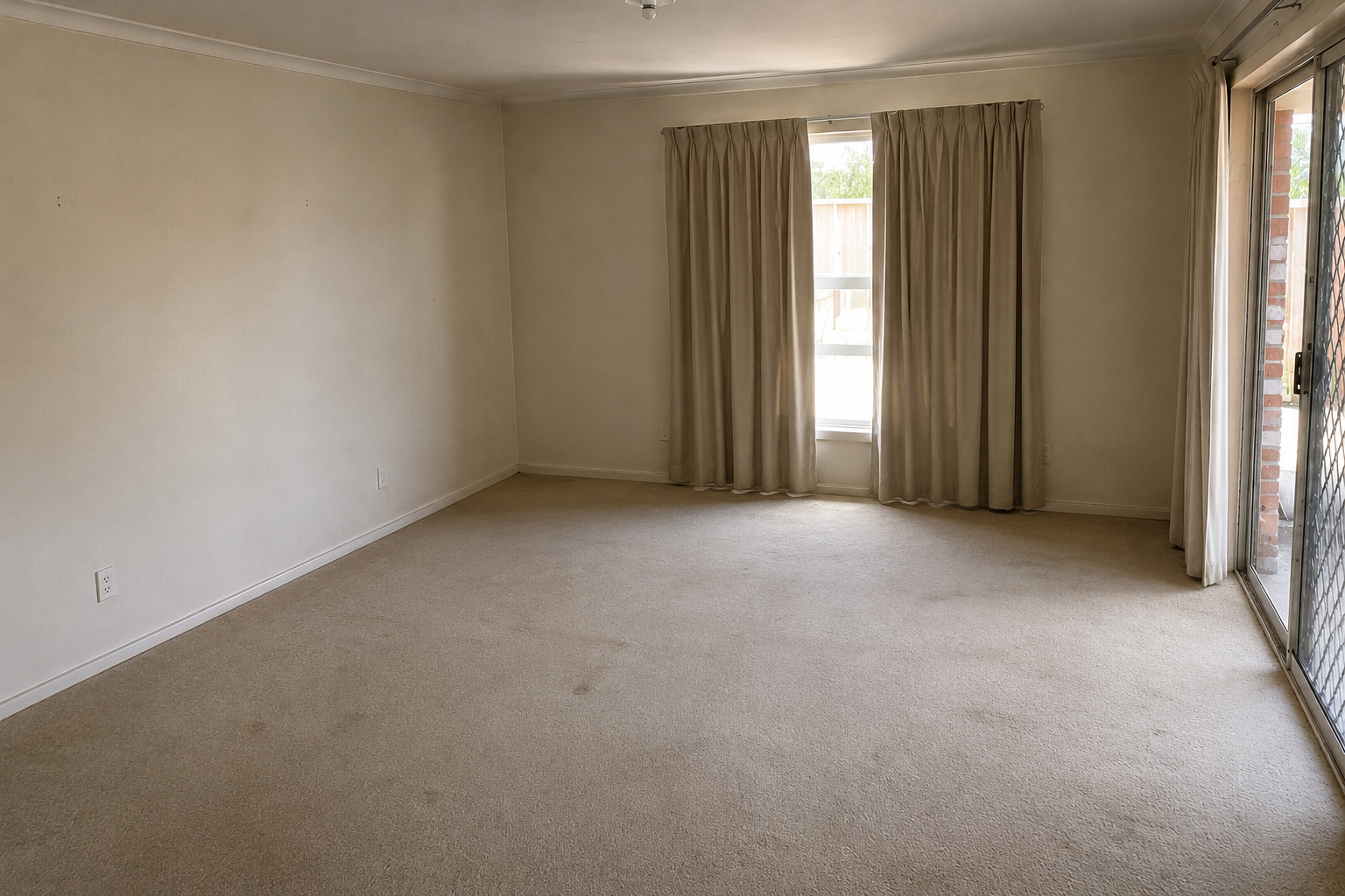 Empty bedroom after a complete Perth property clear out